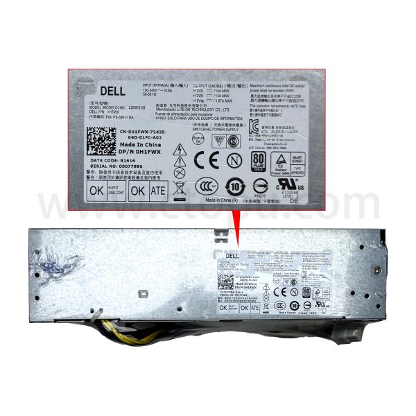 Dell Optiplex 3020 7020 9020 SFF 255W Power Supply L255ES-00 0H1FWX PS-3261-1DA